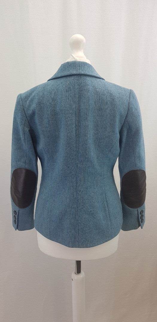 Boden x Moon Wool Light Blue Short Tweed Jacket Size 8P VGC