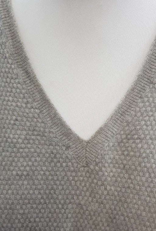 M&S Collection Silver Grey Pure Cashmere Pocket Jumper Size 12 VGC