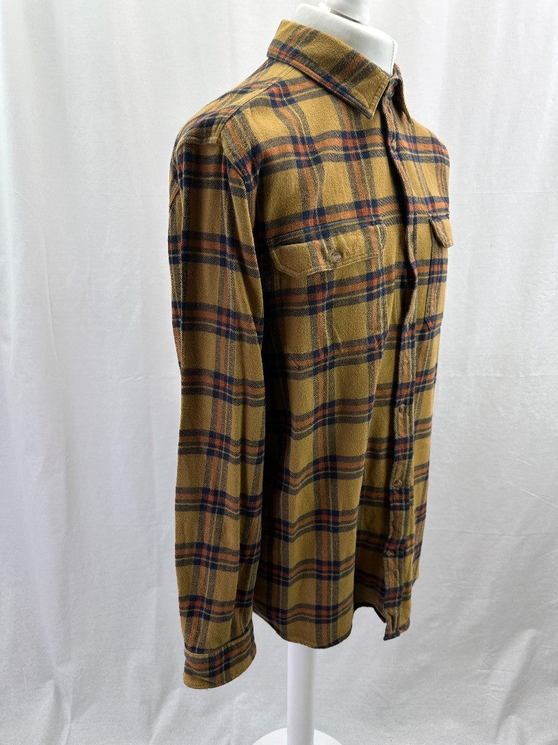 Fjallraven Checked Shirt Yellow 100% Cotton Mens UK XL Excellent