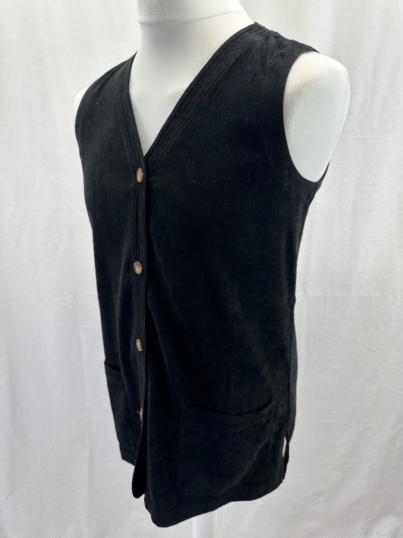 Black Orvis Waistcoat Ladies Vintage UK S Good