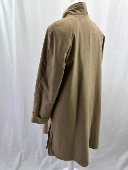 Gianfranco Corneli Tan Coat Jacket Mid-Length Button Up Size 10/12 VGC