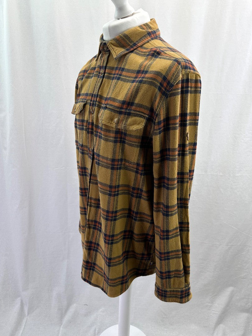 Fjallraven Checked Shirt Yellow 100% Cotton Mens UK XL Excellent