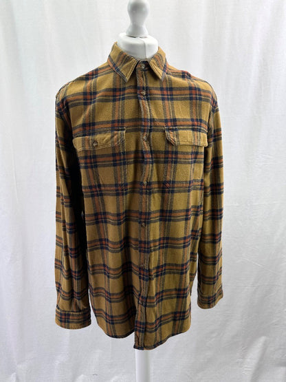 Fjallraven Checked Shirt Yellow 100% Cotton Mens UK XL Excellent