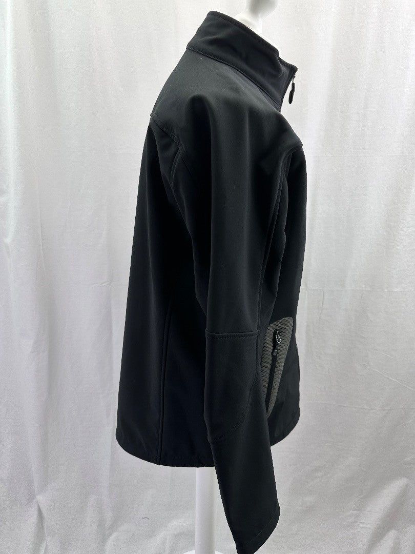 Rocky Mountaineer Black High Neck Jacket Pockets Size L Excellent Condition