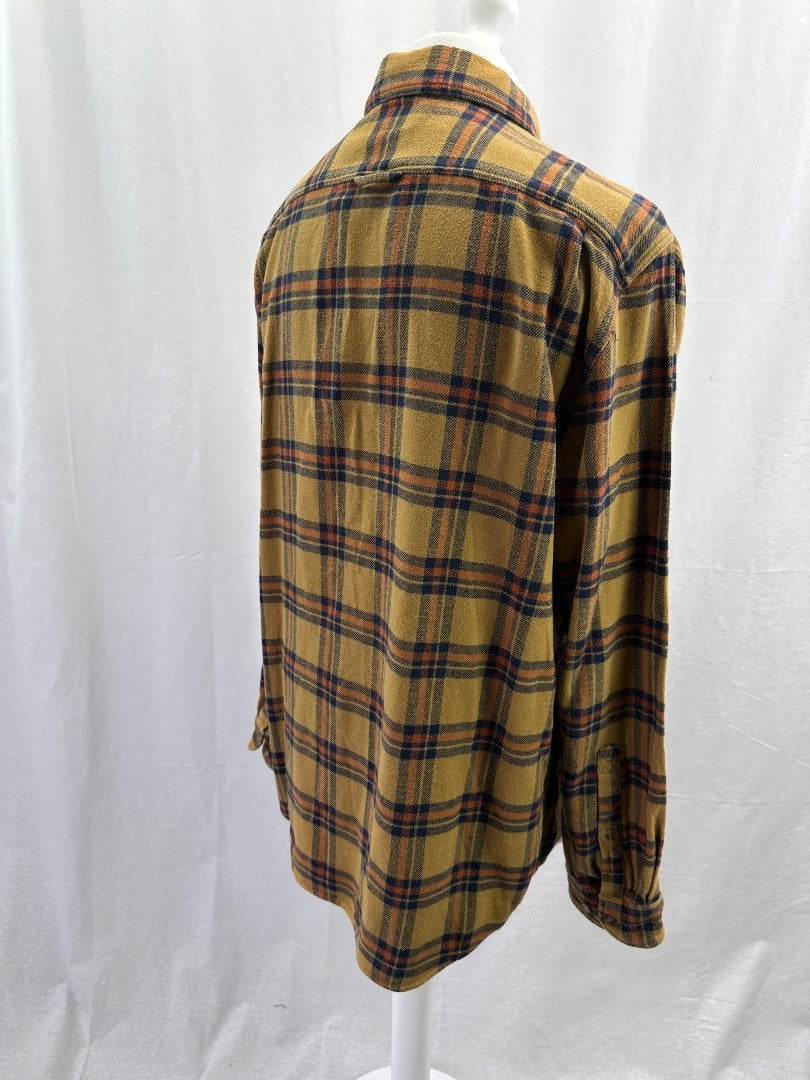 Fjallraven Checked Shirt Yellow 100% Cotton Mens UK XL Excellent