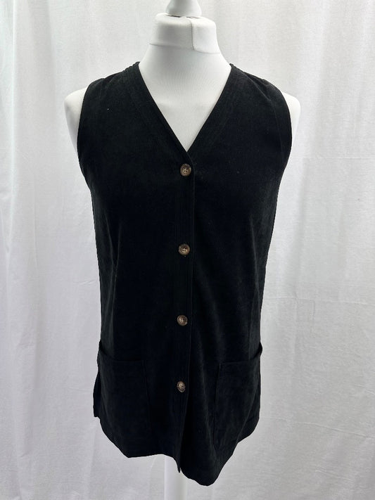 Black Orvis Waistcoat Ladies Vintage UK S Good