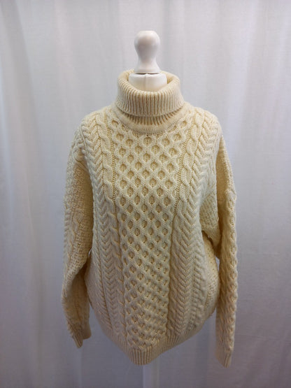 celtic clothing cable m merino wool jumper cream