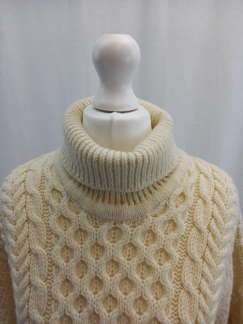 celtic clothing cable m merino wool jumper cream