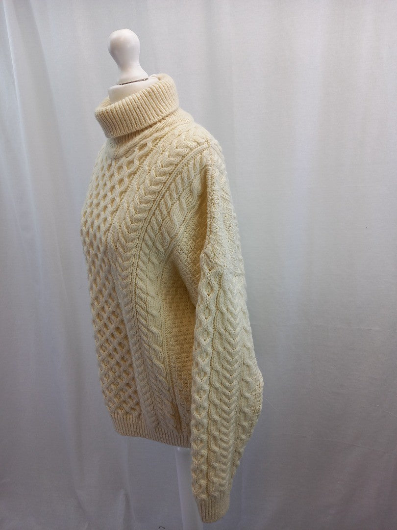 celtic clothing cable m merino wool jumper cream