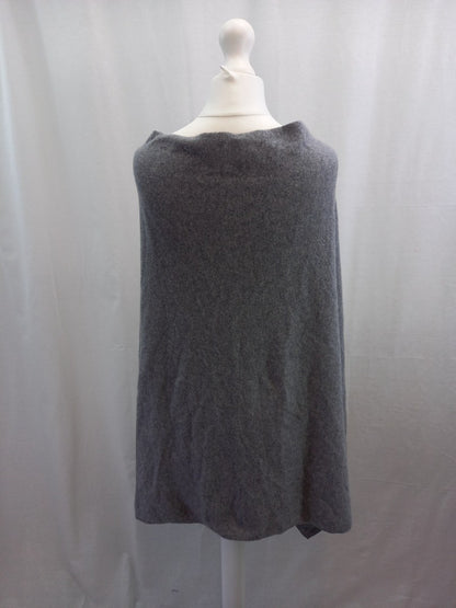 french velvet cashmere grey cape wrap poncho jumper one size