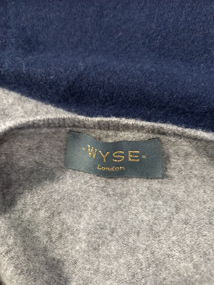 wyse london cashmere jumper navy blue grey silver stars jumper size 1