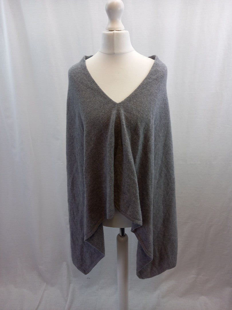 french velvet cashmere grey cape wrap poncho jumper one size