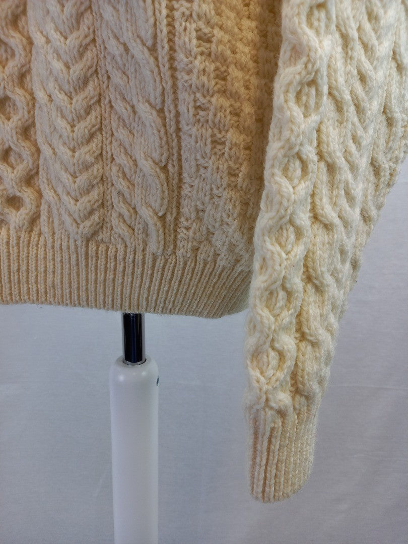 celtic clothing cable m merino wool jumper cream