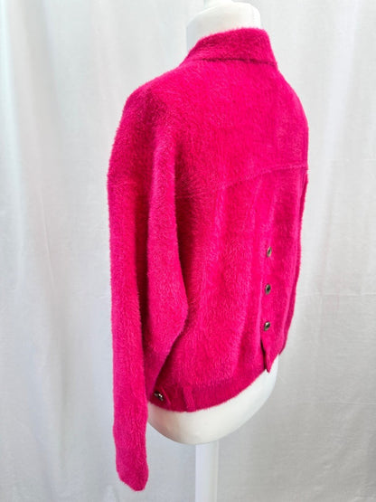 Rino & Pelle Fuchsia Pink Cozy Super Soft Cardigan Jacket Size M Excellent Condition