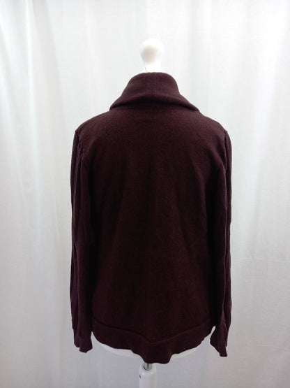 all saints wool dahlia cardigan m burgundy with zips