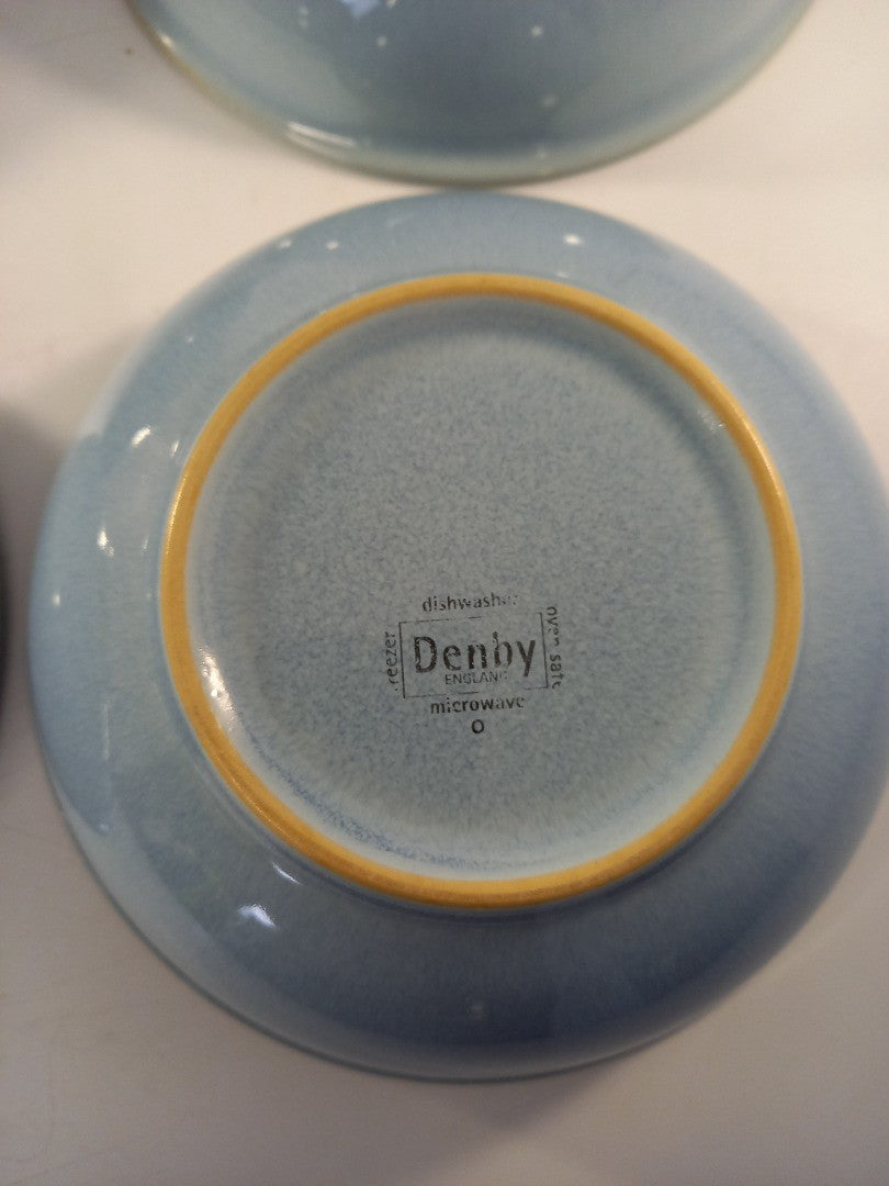 denby cereal bowls blue elements x4