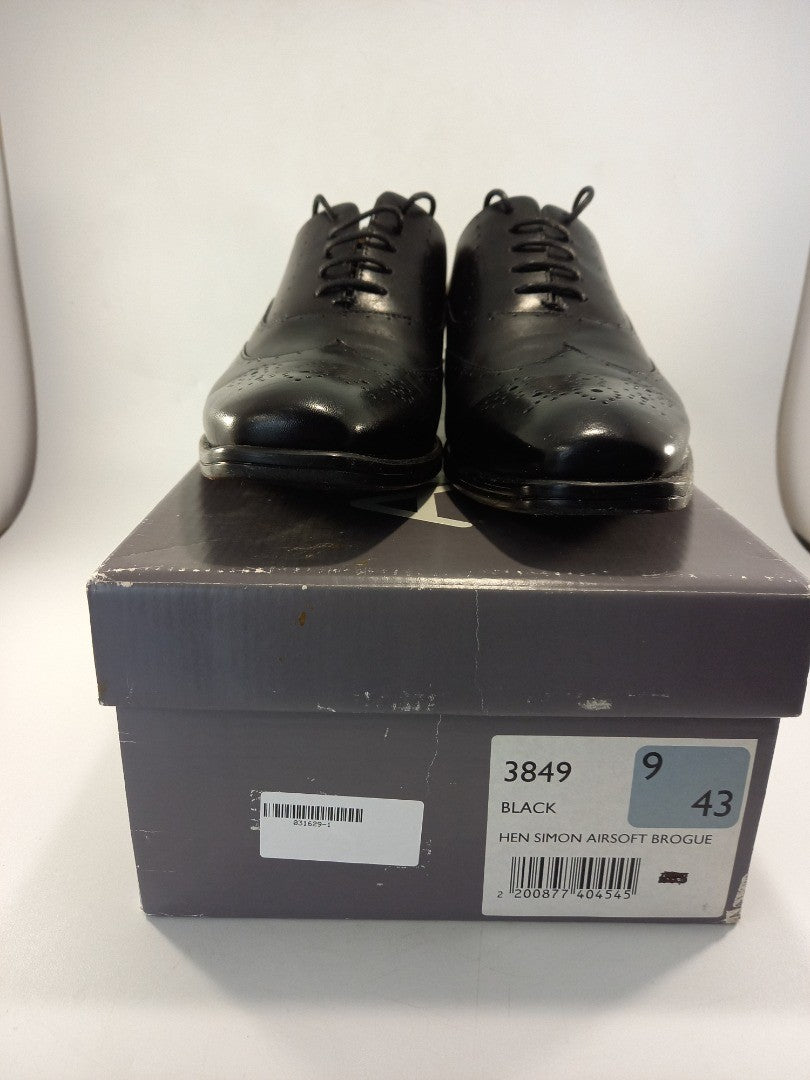 henleys airsoft brogues black leather size 9