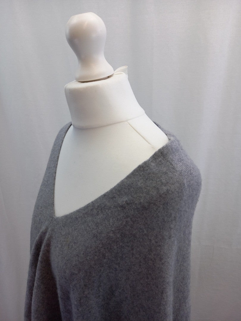 french velvet cashmere grey cape wrap poncho jumper one size