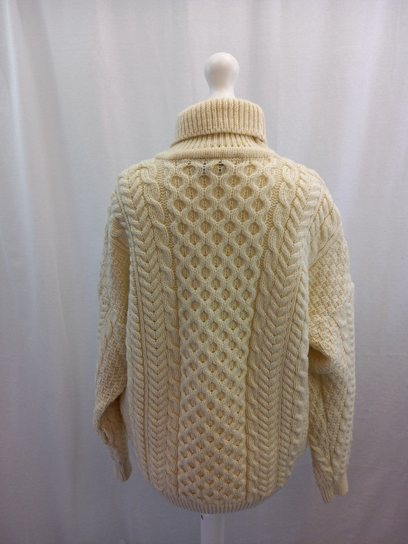 celtic clothing cable m merino wool jumper cream