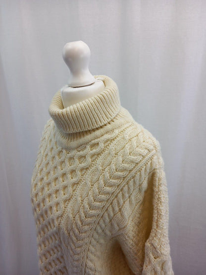 celtic clothing cable m merino wool jumper cream