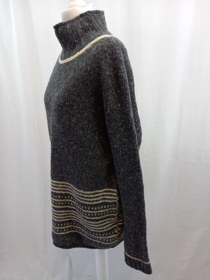 celtic and co donegal grey wool jumper size m with defect