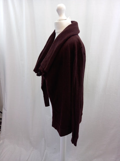 all saints wool dahlia cardigan m burgundy with zips