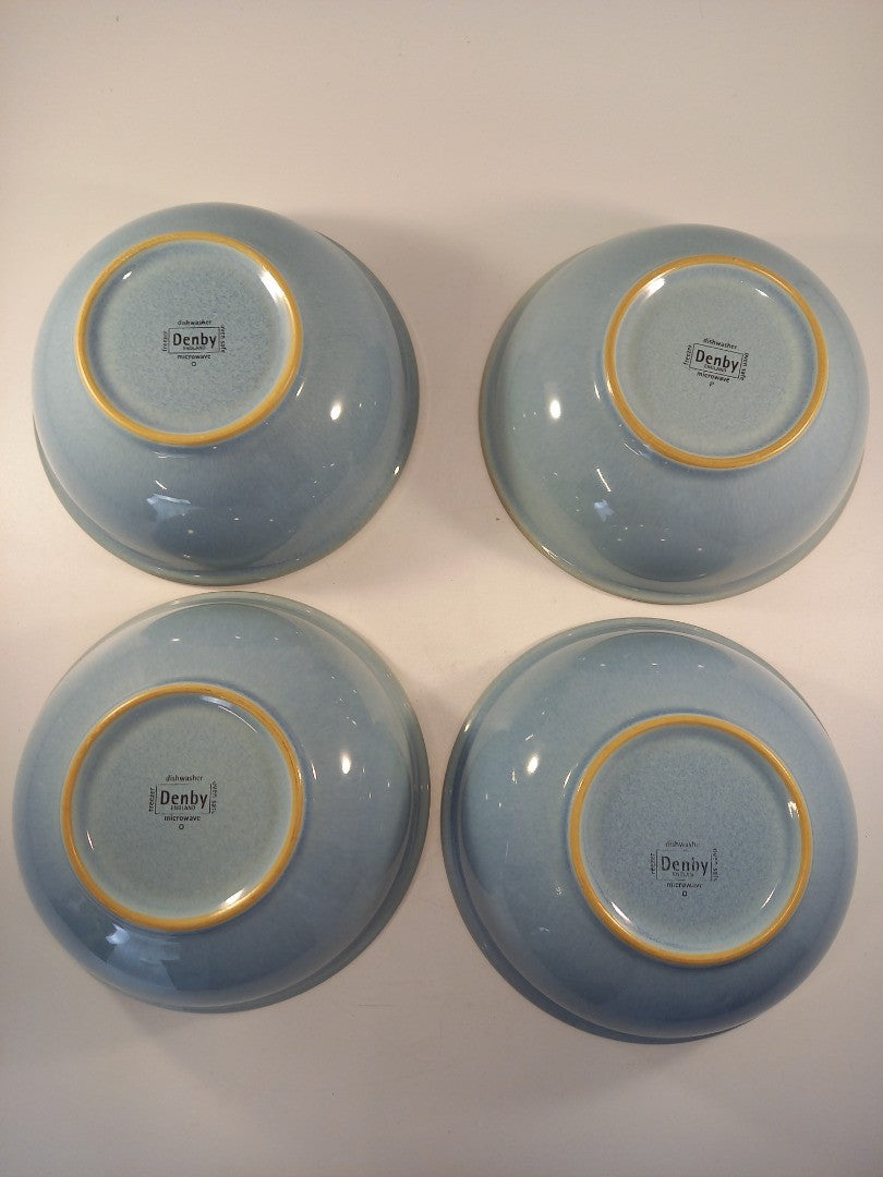 denby cereal bowls blue elements x4