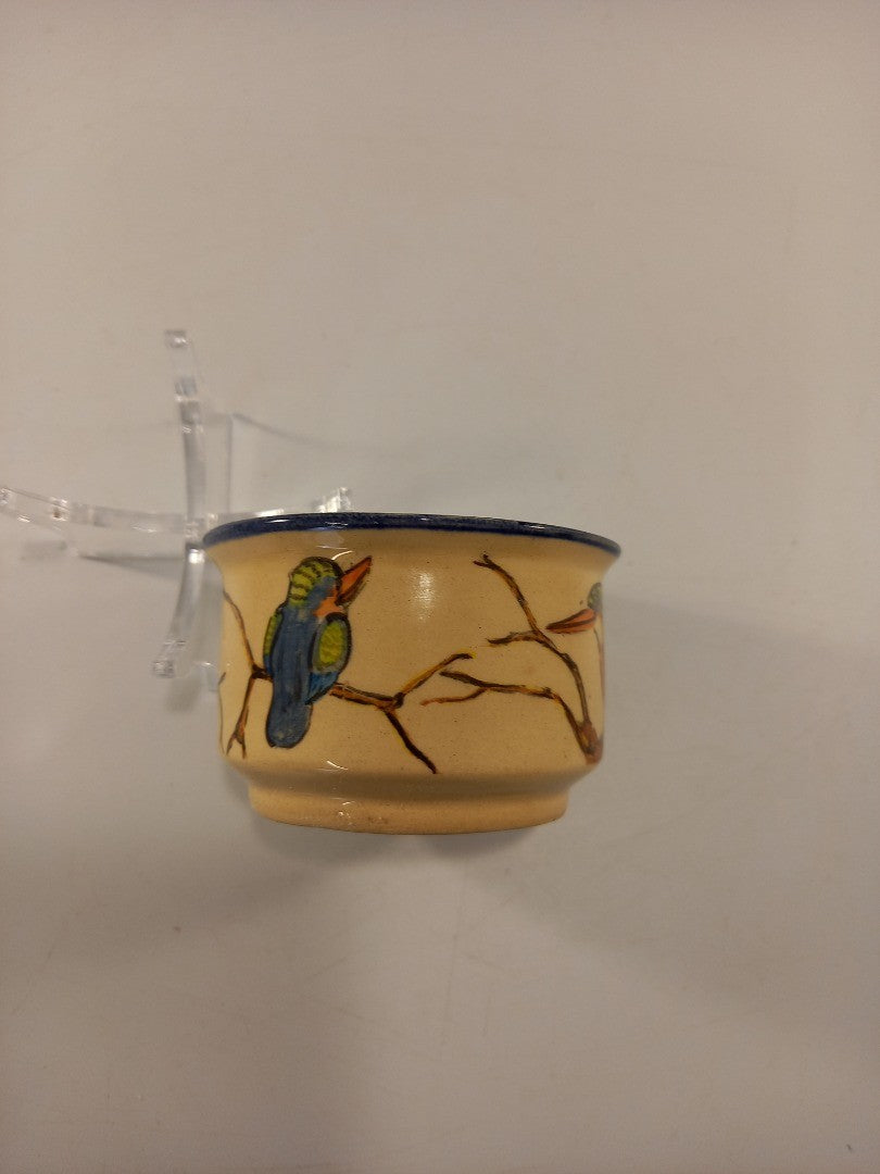 kingfisher bird trinket small bowl hand painted african