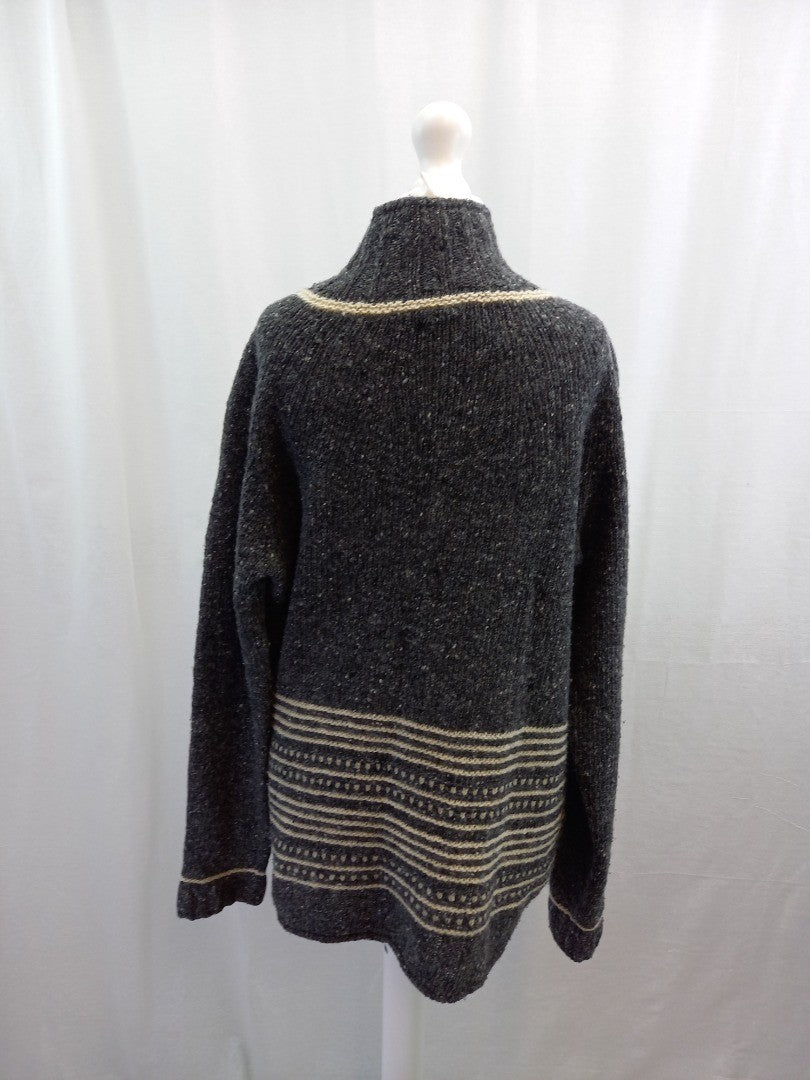 celtic and co donegal grey wool jumper size m with defect