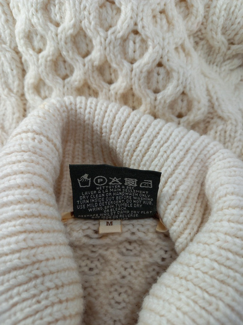 celtic clothing cable m merino wool jumper cream