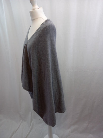 french velvet cashmere grey cape wrap poncho jumper one size