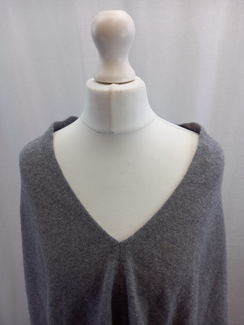 french velvet cashmere grey cape wrap poncho jumper one size