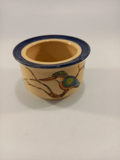 kingfisher bird trinket small bowl hand painted african