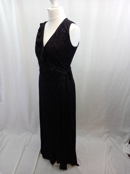 phase eight black wrap maxi dress 14 neona lurex BNWT