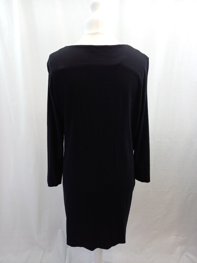 cos black dress with pockets and tie belt eu large