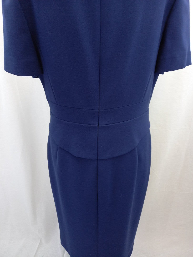 hobbs navy blue dress 12 zip