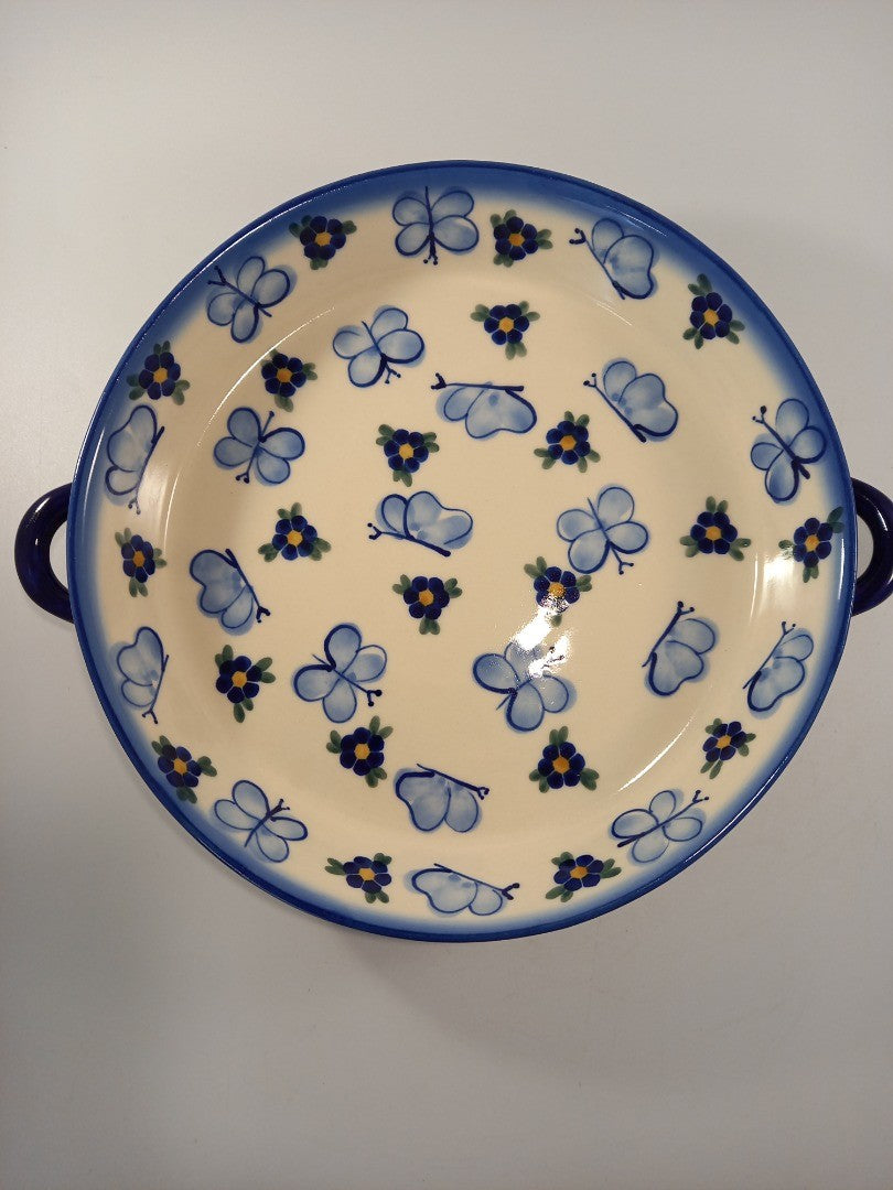 polish pottery blue bowl serving dish ceramika boleslawiec VGC