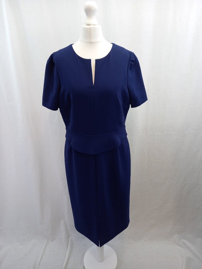 hobbs navy blue dress 12 zip