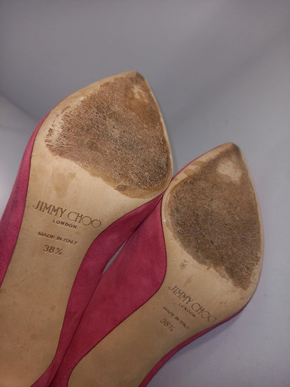 Jimmy Choo Blush Pink Suede Court Heel Shoes Size UK 5.5 / 38.5