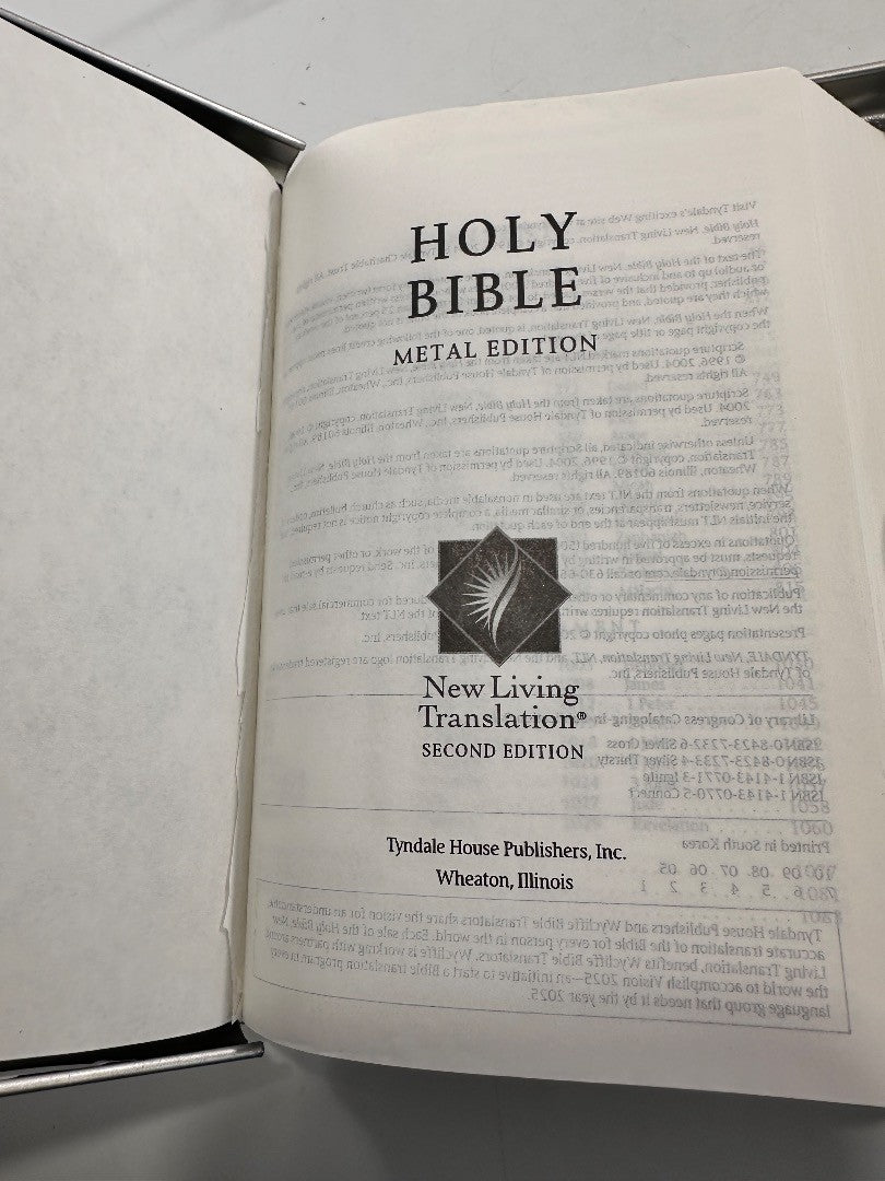 Holy Bible NLT Metal Edition 2004 Second Edition with Metal Case Vintage Rare