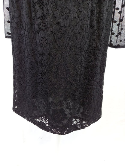 reiss black lace dress 14 floral and dots