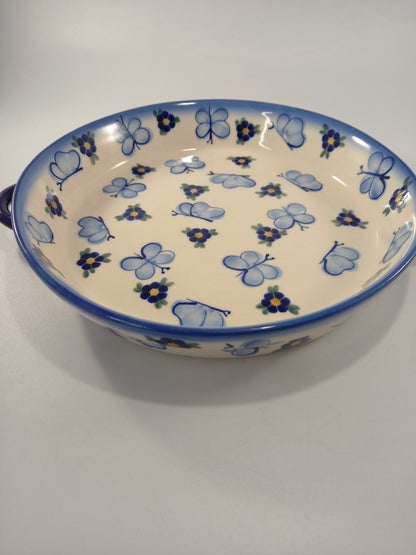 polish pottery blue bowl serving dish ceramika boleslawiec VGC