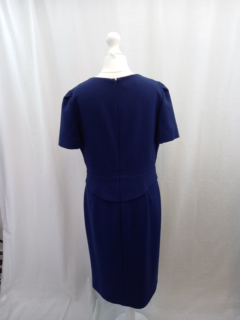 hobbs navy blue dress 12 zip