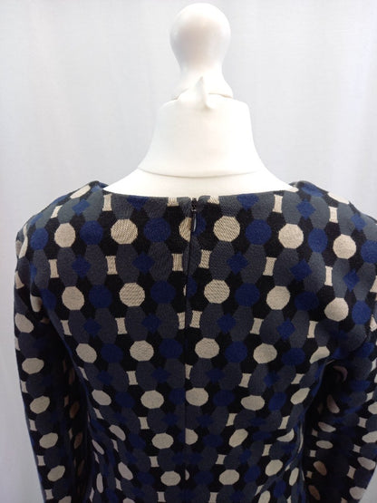 boden dress blue black grey size 8