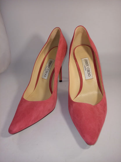 Jimmy Choo Blush Pink Suede Court Heel Shoes Size UK 5.5 / 38.5