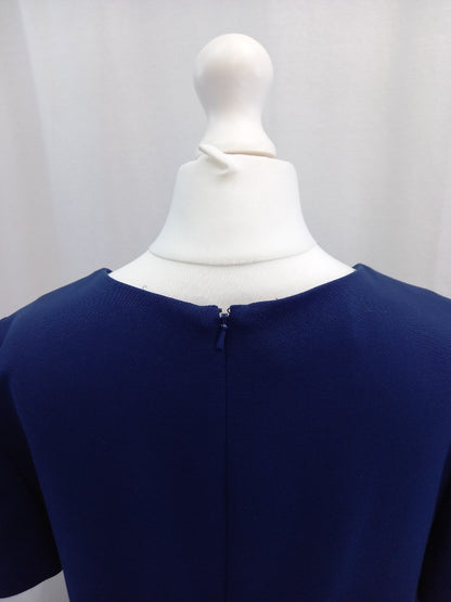 hobbs navy blue dress 12 zip