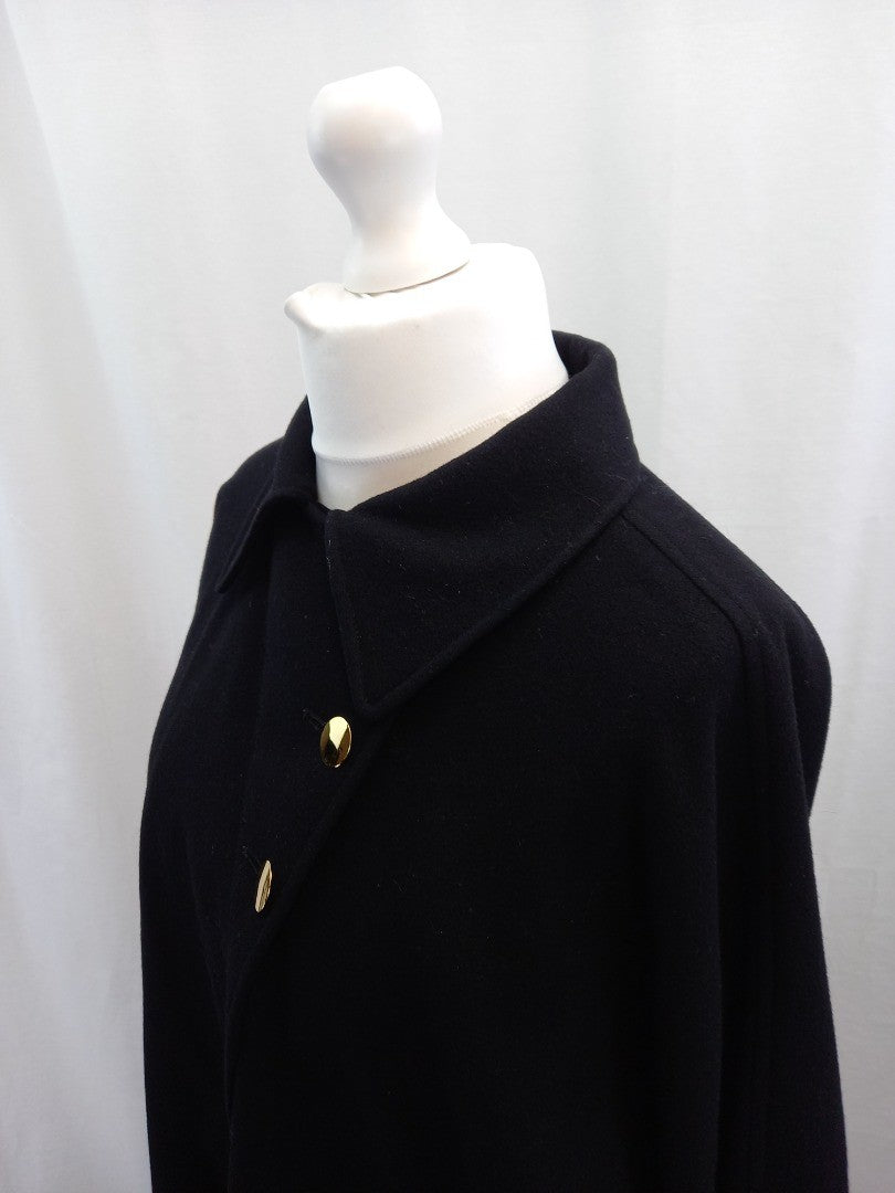 aquascutum black coat wool 16 18 pockets