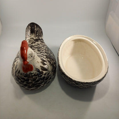 Glazed Ceramic Egg Storage Chicken / Hen Vintage Large Good