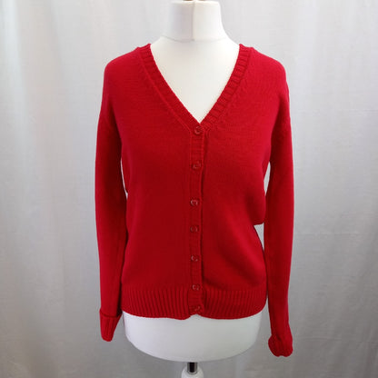 Sisley Red Knitted Cardigan UK 10 Excellent