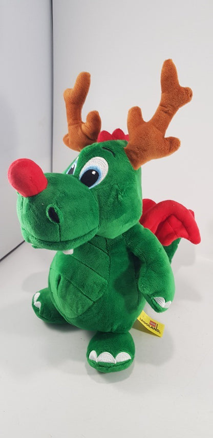 Christmas Legoland Dragon Reindeer Antlers Soft Toy 14" Excellent Condition